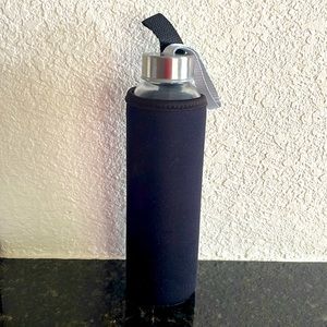 NEW, NEVER USED glass water bottle with strap and case (still in bubble wrap)